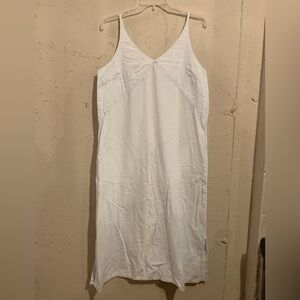 Pact Organic Cotton Midi Dress Spaghetti Strap Blue Size Large Sleeveless V Neck
